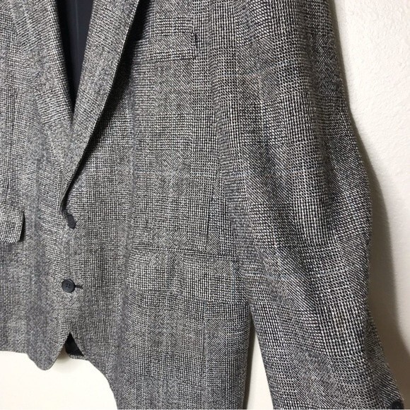 Haggar Imperial Gentlemans Fit Glen Plaid Sport Coat 2 Button Jacket Mens Large - Picture 3 of 14